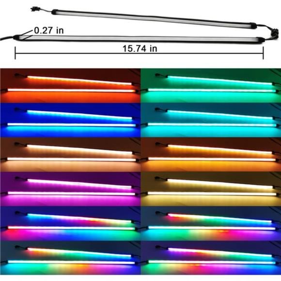 NEON Addressable RGB PC LED Strip, Airgoo 42 LEDs 2x15.7inch Silicone Rubber - Picture 3 of 6